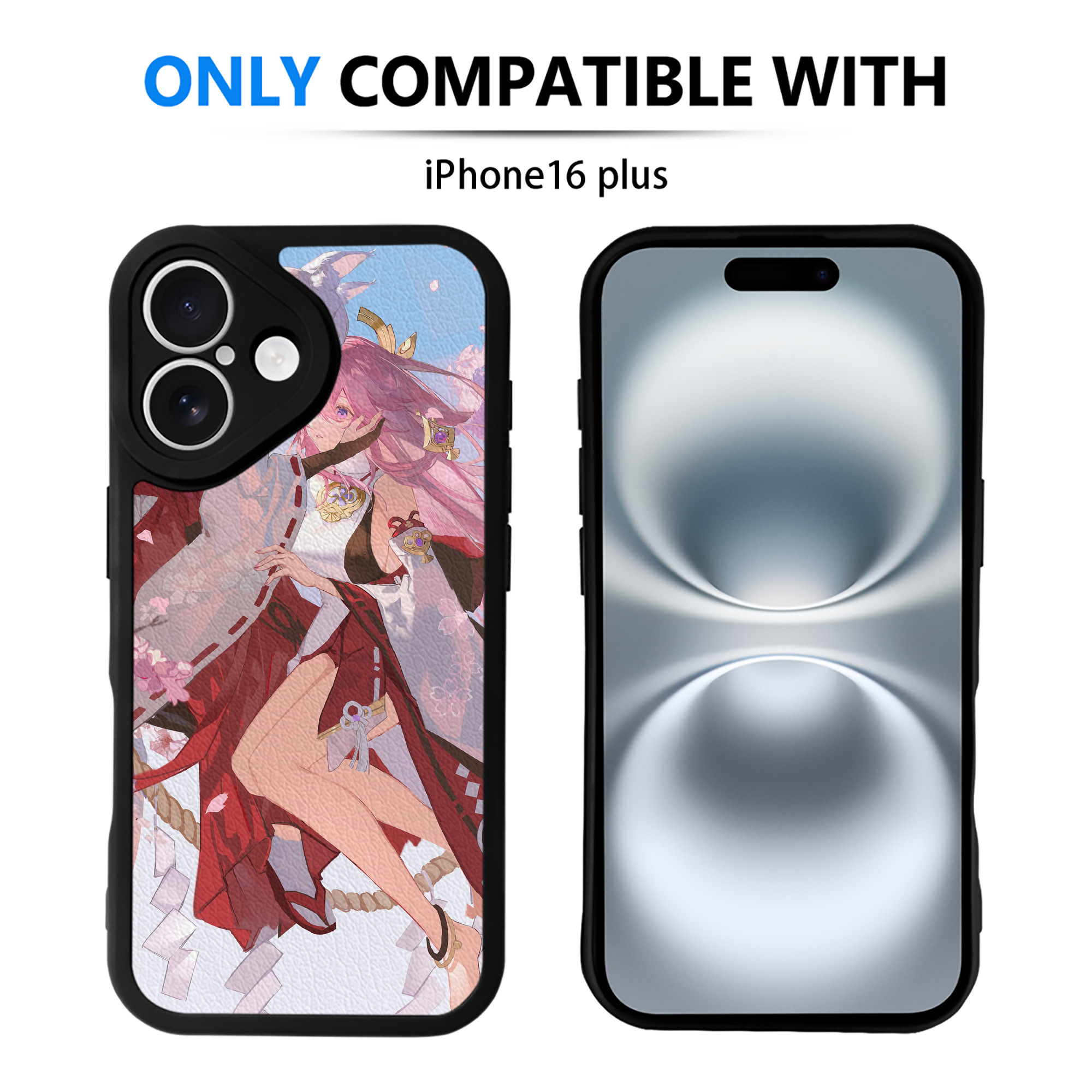 げんし神 genshin 【iPhone 16シリーズ対応】シリコンスマホケース（レザー調） 材質：シリコン